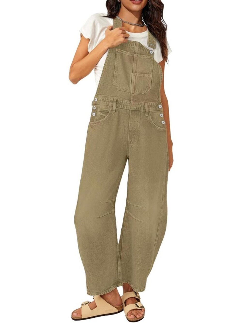 Stylish Women's Denim Barrel Overalls | Casual Loose Fit Jumpsuit & Bib Romper